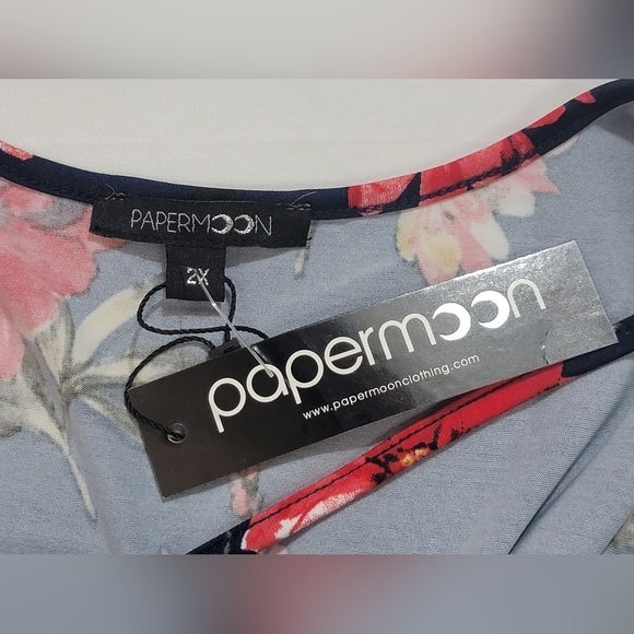 PAPERMOON BASIMA FOR STITCH FIX  Women's 2X Crisscross Strap Floral Tank… - Picture 9 of 11